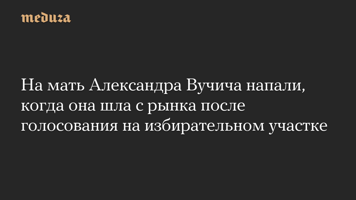 На мать Александра Вучича напали, когда она шла с рынка после голосования на избирательном участке

На Ангелину Вучич, м