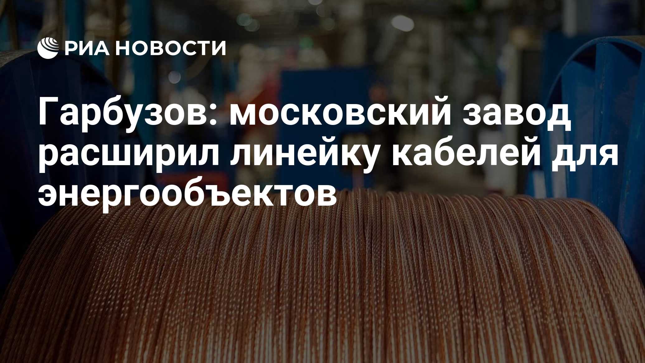 Гарбузов: московский завод расширил линейку кабелей для энергообъектов

МОСКВА, 19 окт – РИА Новости. Завод в Москве рас