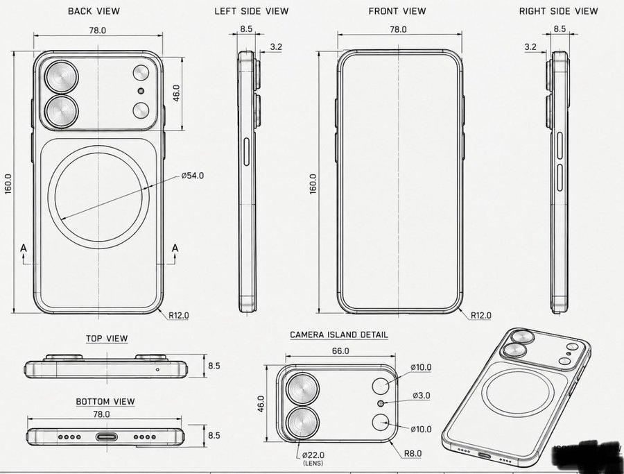 Новый iPhone показали на чертеже за полгода до выхода

Базовая модель iPhone 18 должна выйти весной 2027 года

В сети по