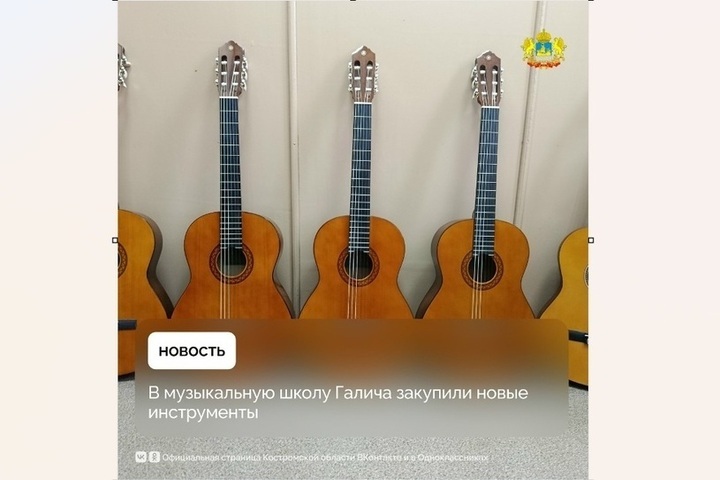 Музыкальная школа Галича получила новые инструменты

Свыше пятидесяти начинающих музыкантов в Галиче смогут осваивать иг