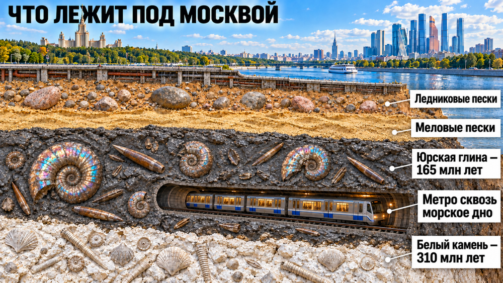 На месте Москвы плескалось море. Какие следы оно оставило

В августе 2023 года строители подземной парковки в Митино вык
