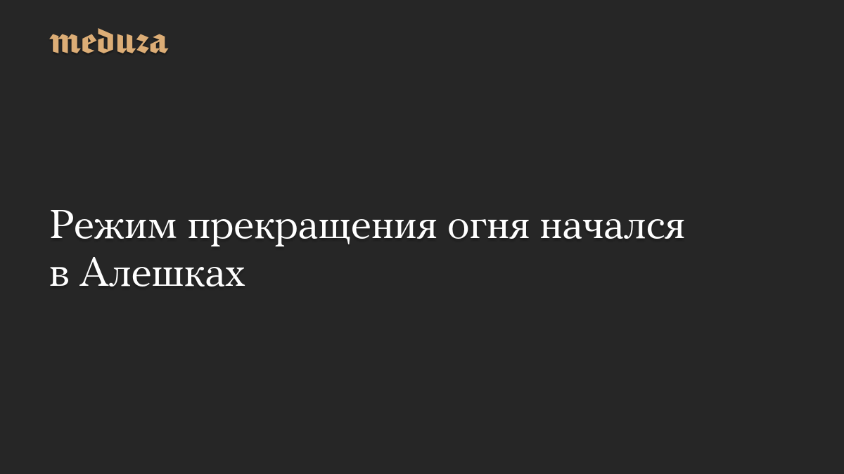 Режим прекращения огня начался в Алешках

В городе Алешки Херсонской области (украинское название — Олешки) начался режи